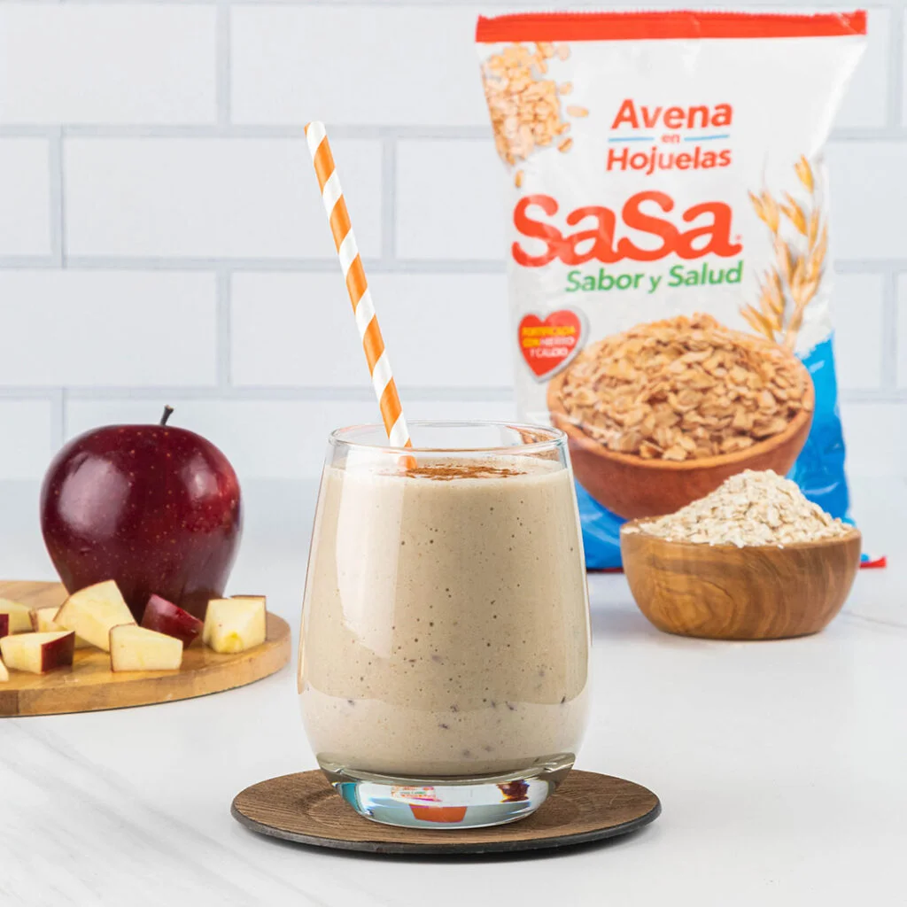 batido de avena y manzana